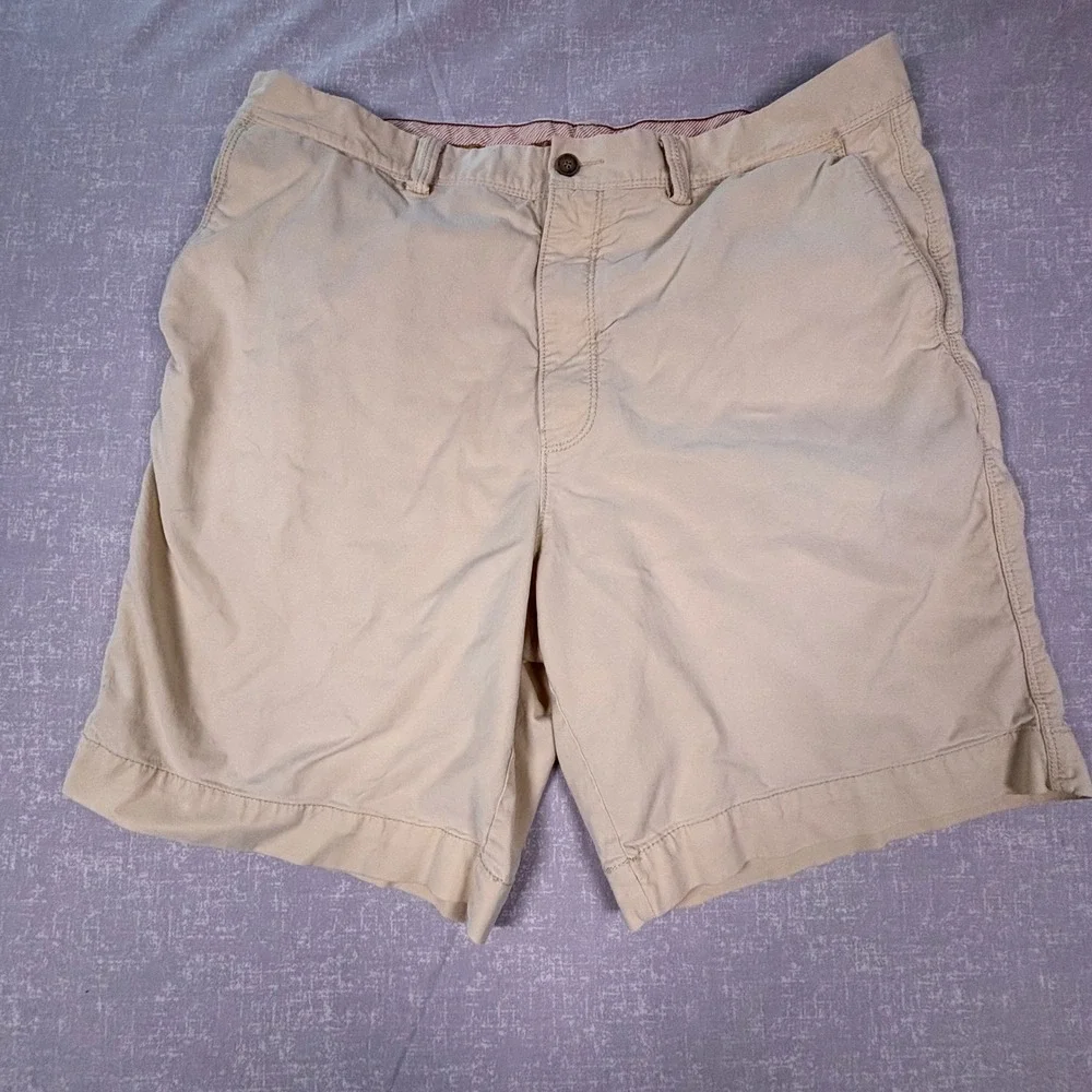 Tommy‎ Bahama Mens Boracay Chino Shorts Khaki Tan Cotton Blend Size 36 *Flaws